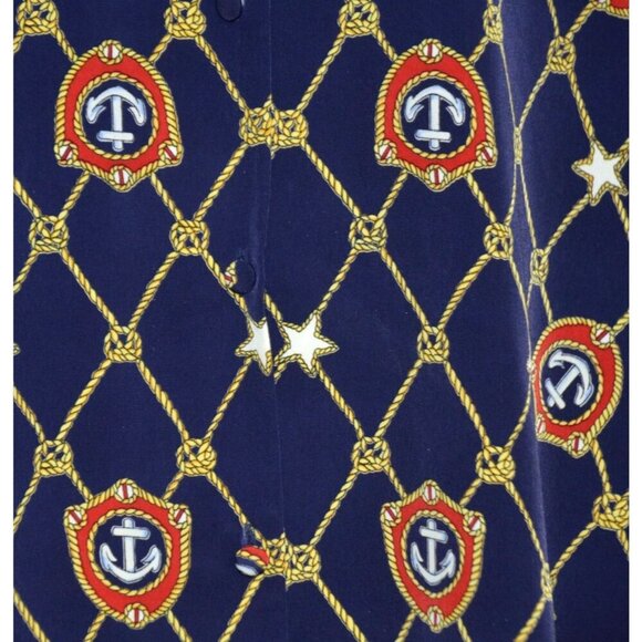 Vintage Westbound Button Up Shirt Top Blue Nautical Ladies Size 16 Novelty Print - Picture 3 of 10